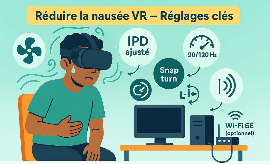 réglages nausée VR